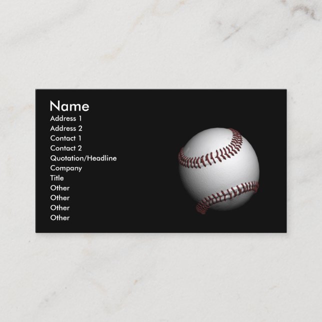 baseball business card (Front)