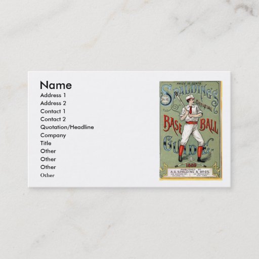 Customizable Baseball Business Card