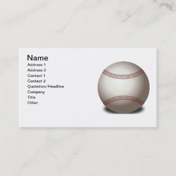 Baseball Business Card by Sport_Gifts at Zazzle
