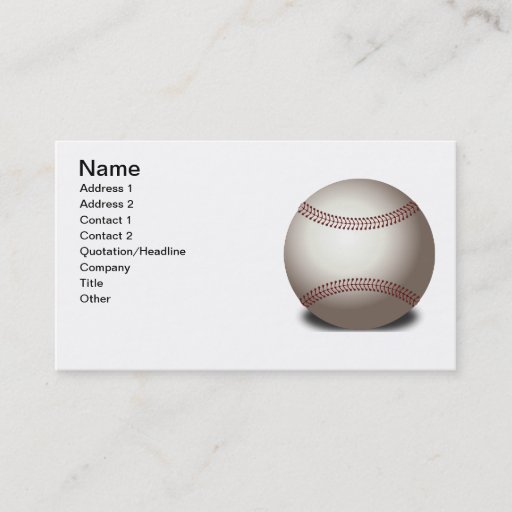 Customizable Baseball Business Cards