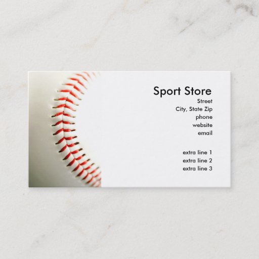 Customizable Baseball Business Cards