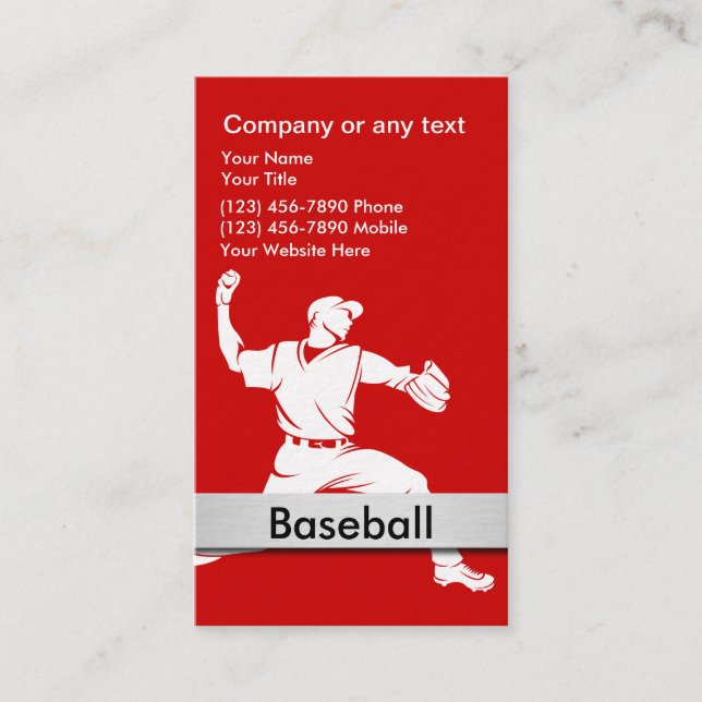 Baseball Business Cards (Front)