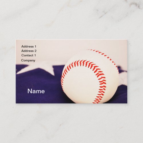 baseball  by American flag Business Card