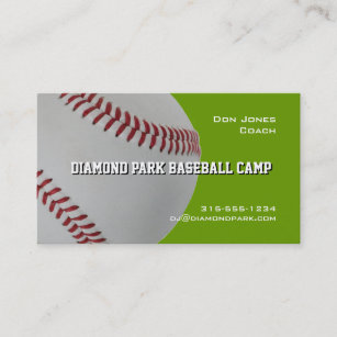 Baseball Camp Coach Business Card