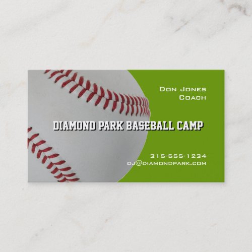 Baseball Camp Coach Business Cards