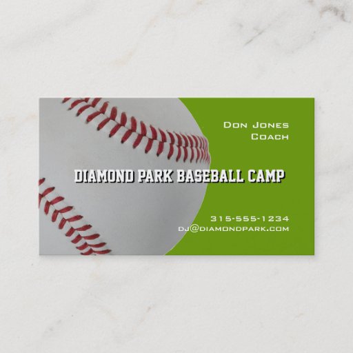 Customizable Baseball Camp Coach Business Cards