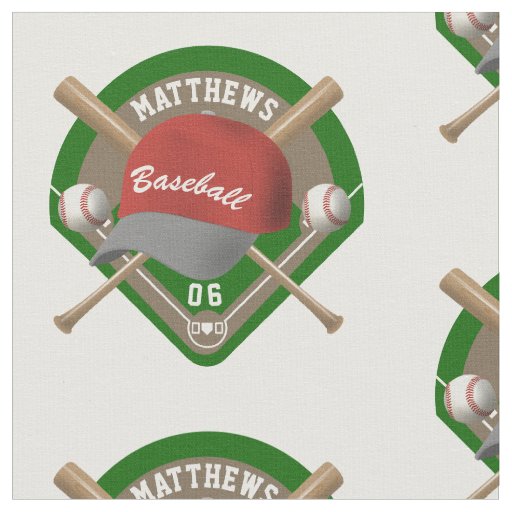 Baseball Cap Bats Diamond Personalized Name Number Fabric