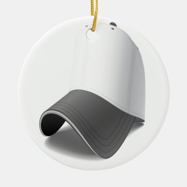 Baseball cap design ceramic ornament (Front)