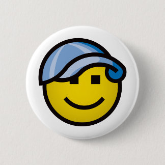 Baseball Cap Smilie - Blue Button