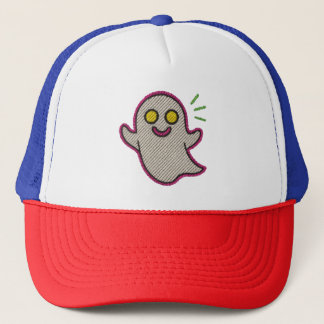 Baseball cap with fun embroidered ghost -