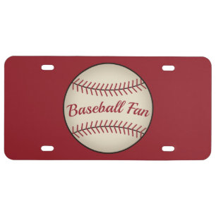 Baseball Car License Plate
