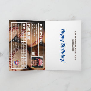 Baseball Card Birthday Card w/ Custom Stats