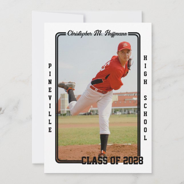 Baseball Card Graduation Announcement (Front)