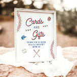 Baseball Cards and Gifts Sign, Rookie of the Year Poster<br><div class="desc">This fun Cards and Gifts Sign features watercolor baseball graphics - the perfect way to accent your little slugger's party!! Are you a baseball fan that has different team colors!? No problem! Text and background colors are fully editable —> click the "Edit Using Design Tool" button to edit!</div>