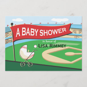 Baseball Carriage Baby Shower Invitation