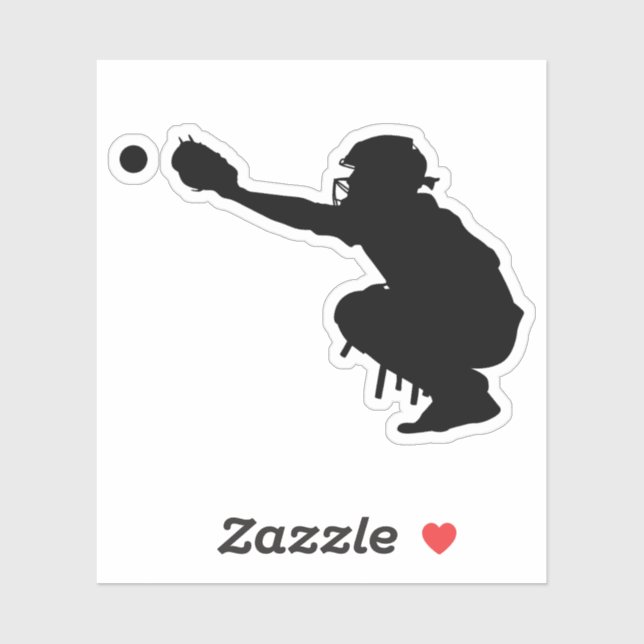 Baseball Catcher Custom Cut Sticker (Sheet)