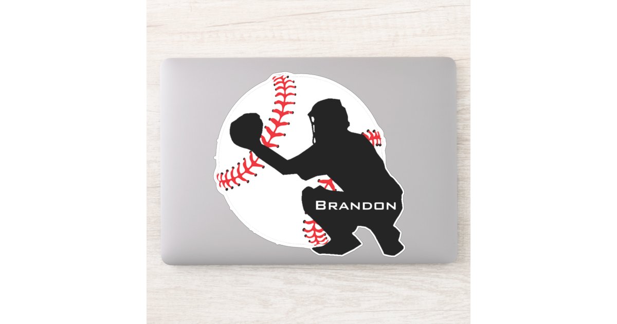 Baseball Catcher Design Contour Sticker Zazzle