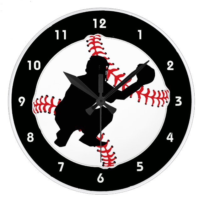 Baseball Catcher Design Wall Clock