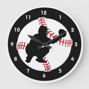 Baseball Catcher Design Wall Clock by SjasisSportsSpace at Zazzle