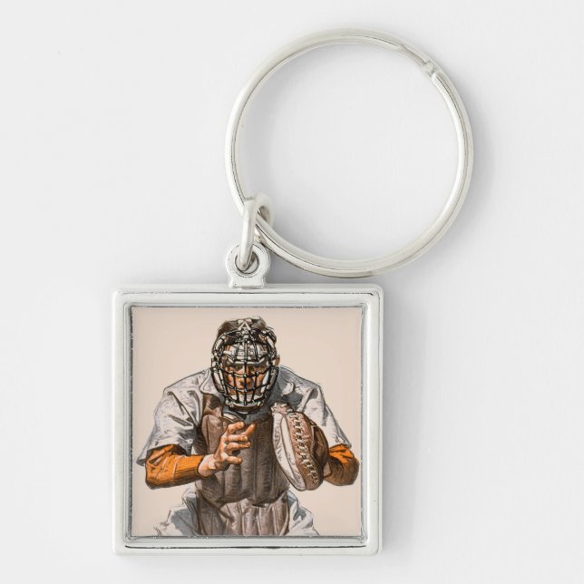 Baseball Catcher Keychain (Front)