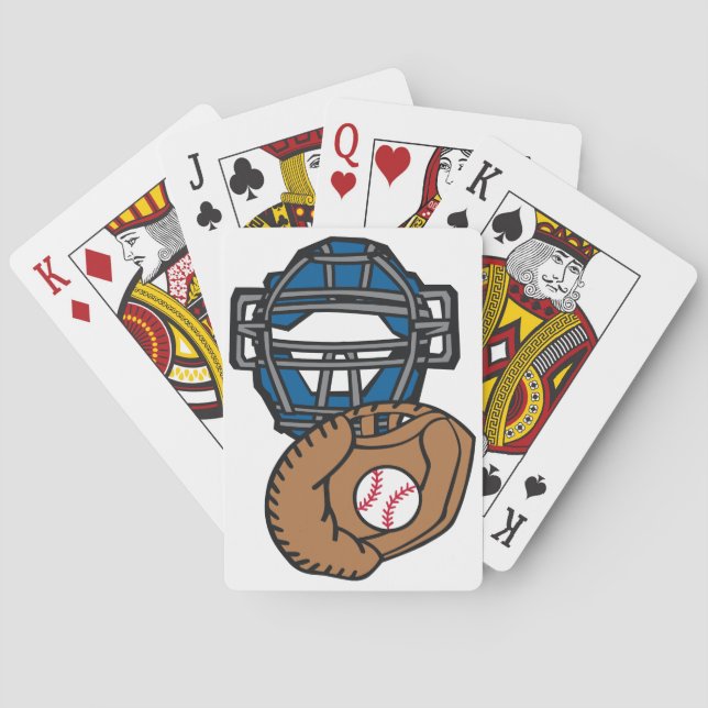 Baseball Catcher Mask Glove Poker Cards (Back)