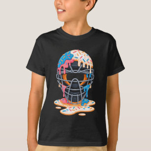 Baseball Catcher Mask Ice Cream Dripping Baseball T-Shirt