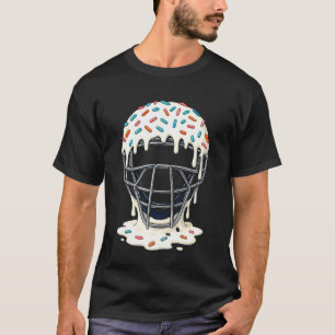 Baseball Catcher Mask Ice Cream Dripping Baseball T-Shirt
