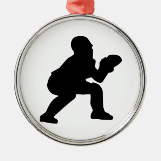 Baseball catcher metal ornament