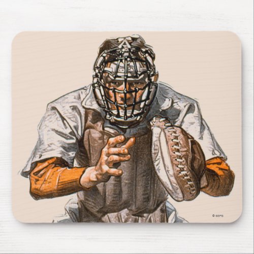 Baseball Catcher Mouse Pad