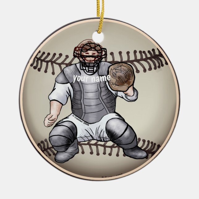 Baseball Catcher  ornament  (Front)