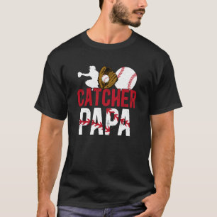 Baseball Catcher Papa Proud Papa of A Baseball Cat T-Shirt