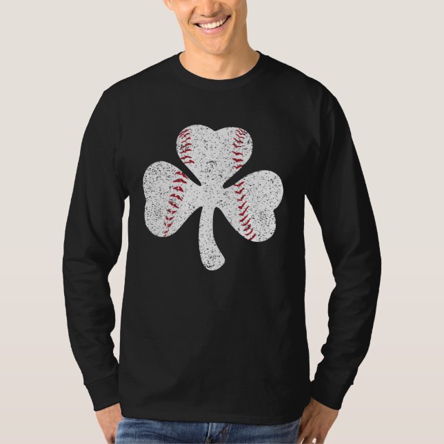 Baseball Catcher Pitcher Shamrock  St Patricku2019 T-Shirt (Front)