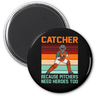 Baseball Catcher Pitcher Sports Player Lover Coach Magnet