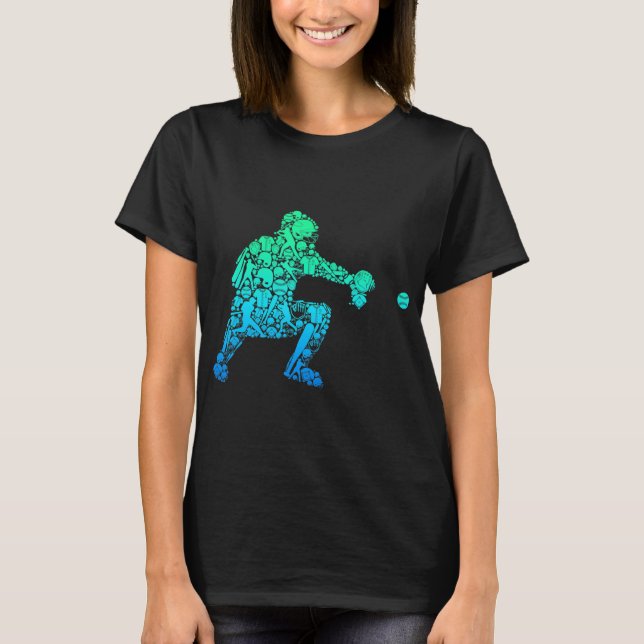 Baseball Catcher Player Youth Men Kids Boys  T-Shirt (Front)