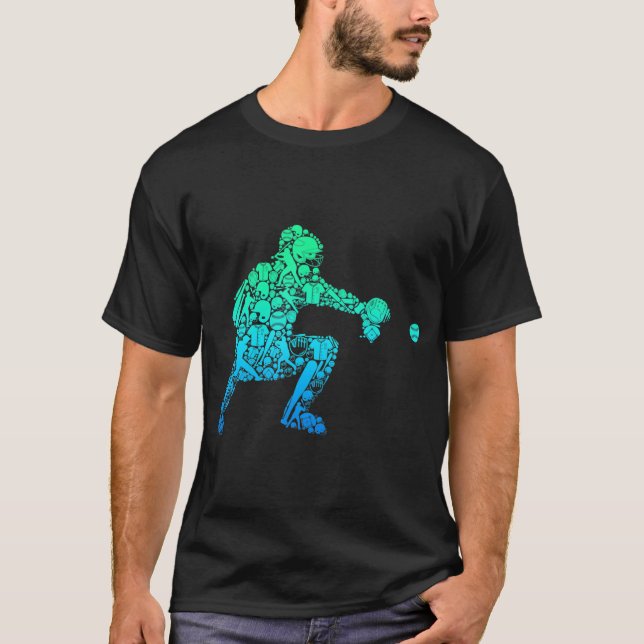 Baseball Catcher Player Youth Men Kids Boys  T-Shirt (Front)