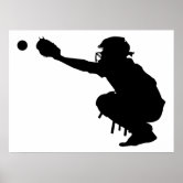 Baseball Player Silhouette Poster | Zazzle