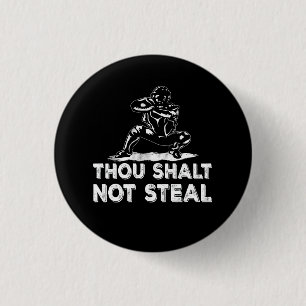 Baseball Catcher Thou Shalt Not Steal Religious Bi Button