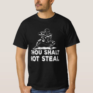 Baseball Catcher Thou Shalt Not Steal Religious Bi T-Shirt