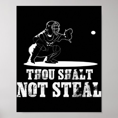 Baseball Catcher  Thou Shalt Not Steal _ Religious Poster