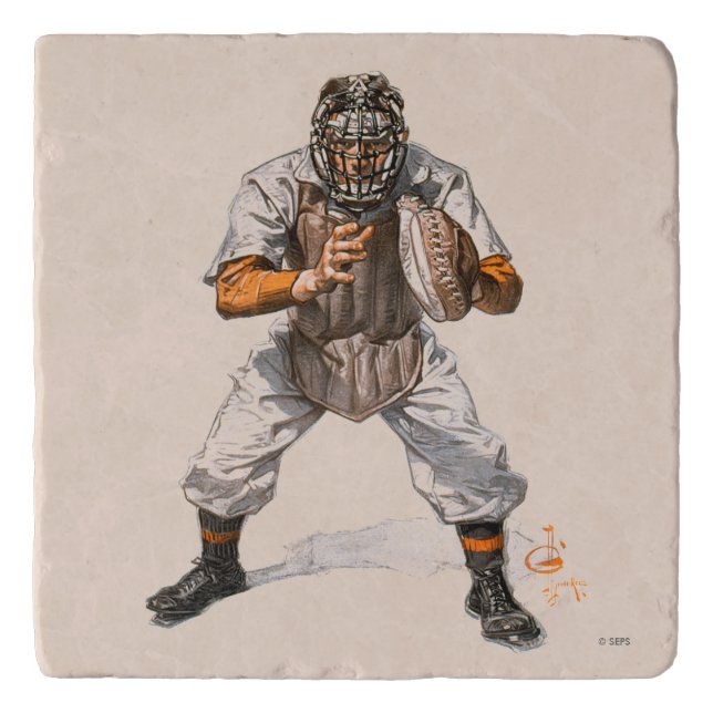Baseball Catcher Trivet (Front)
