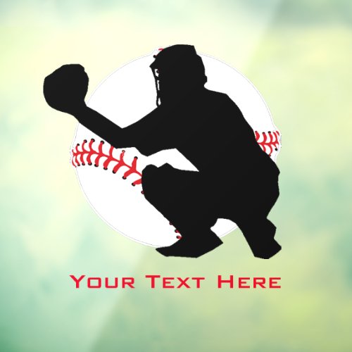 Baseball Catcher Window Cling