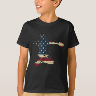 Baseball Catchers Gear USA American Flag Baseballi T-Shirt