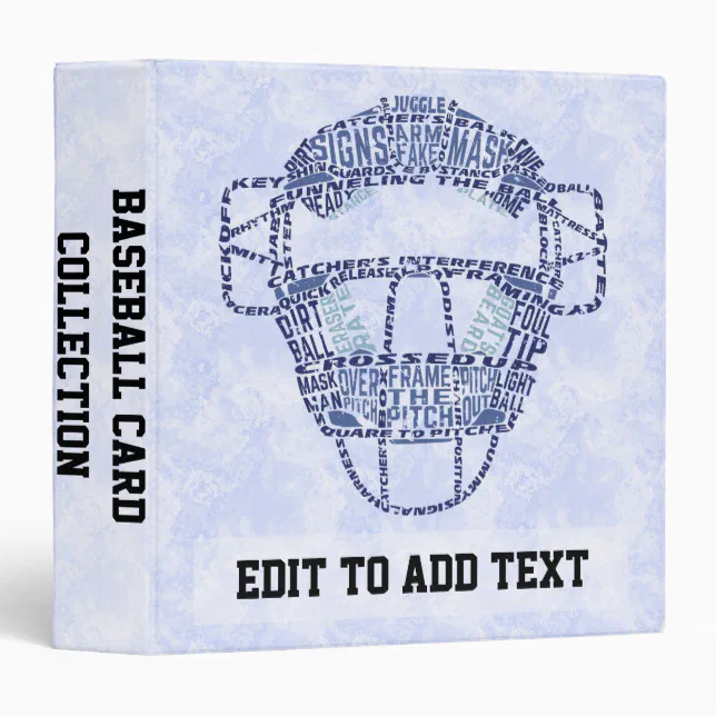 Baseball Catchers Mask Customizable Ring Binder Zazzle