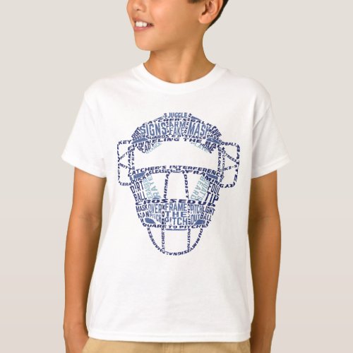 Baseball Catchers Mask Typography T_Shirt