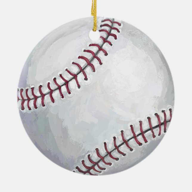 Baseball Ceramic Ornament (Back)