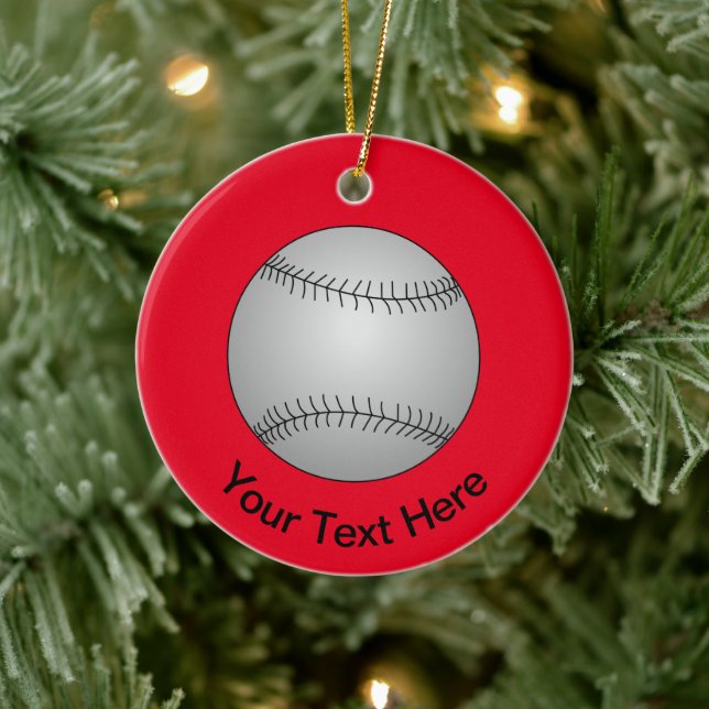 Baseball Ceramic Ornament (Tree)