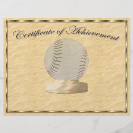 Baseball Certificate Of Achievement Flyer