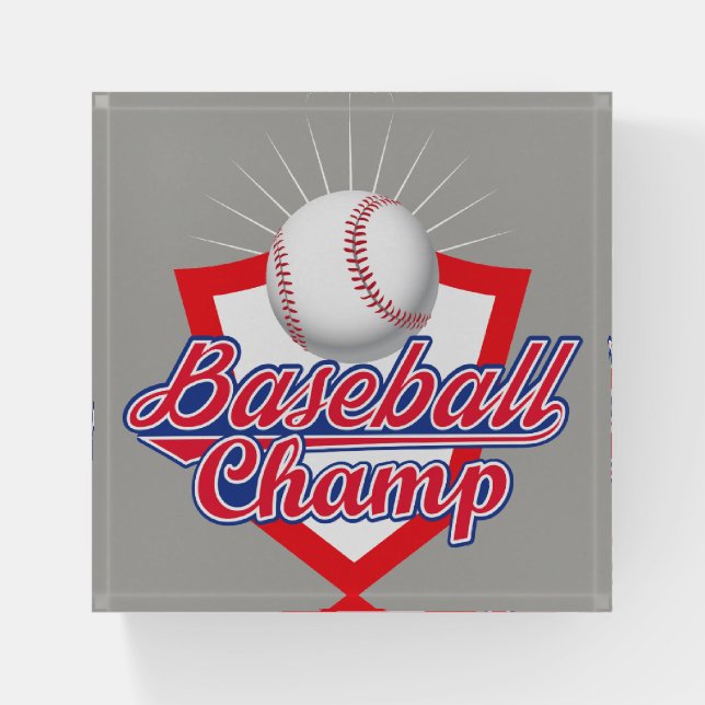 Baseball Champ Badge Paperweight (Front)