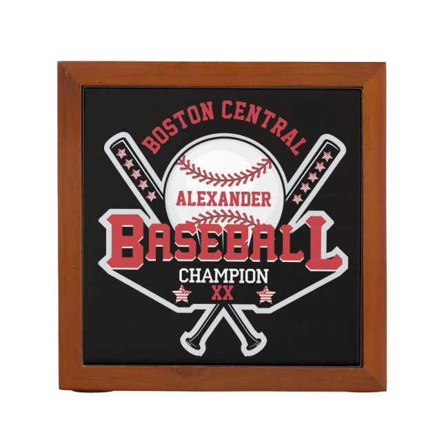 Baseball Champion Personalize  Desk Organizer (Front)