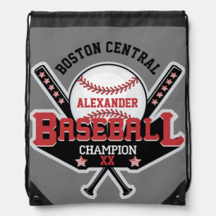 Baseball Champion Personalize Drawstring Bag
